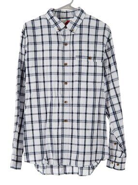 Best Made Co White Plaid Linen Cotton Button Down Shirt Men's Large